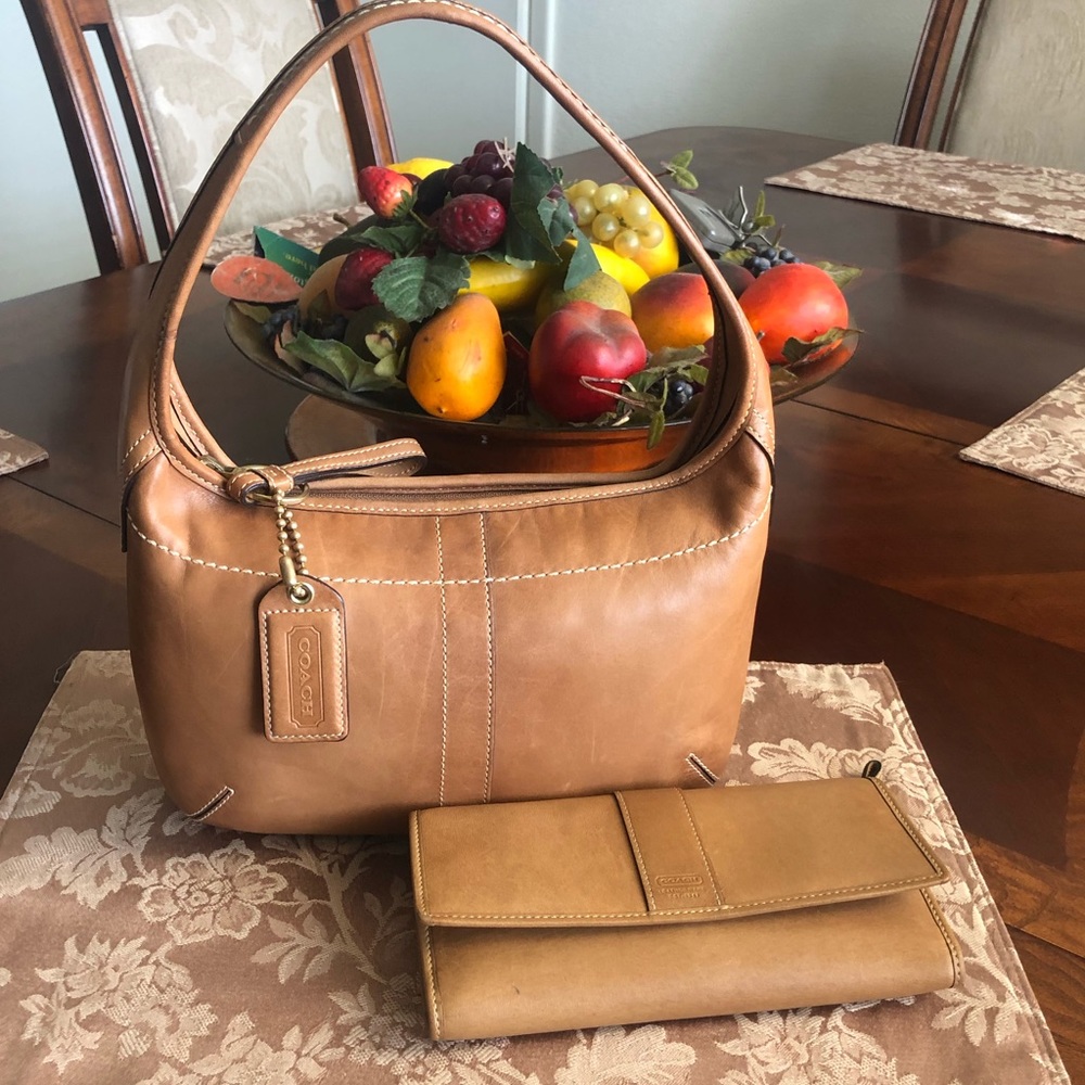 Coach Tan Purse and wallet